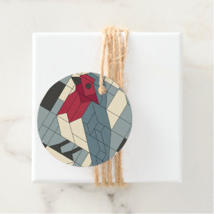 Geometric Block Robin Gift Tags - Set of 12