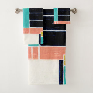 Geometric Blocks Bath Towel Set