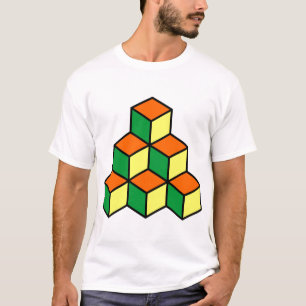 Geometric Blocks - Green Orange and Yellow T-Shirt