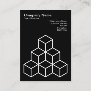 Geometric Blocks - White on Black Business Card