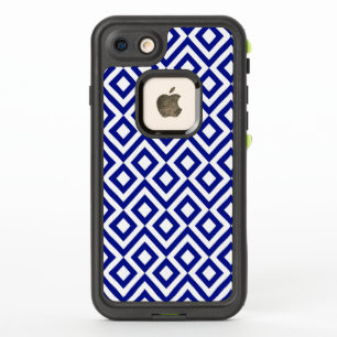 Geometric Blue and White Meander