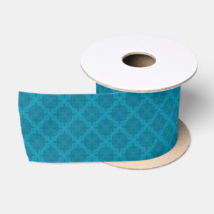 Geometric blue art deco satin ribbon