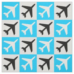 Geometric Blue Aviation Flying Jets Aeroplane Fabric