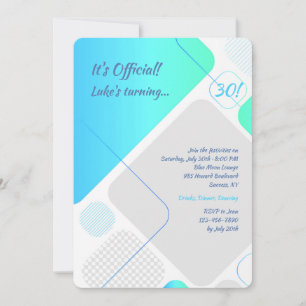 Geometric Blue Glory Invitation