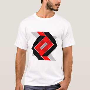 Geometric blue grey red black personalised simply T-Shirt