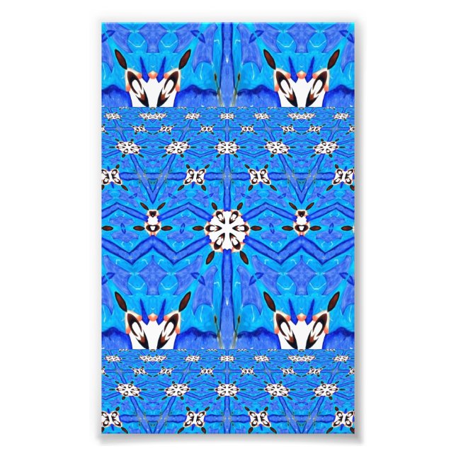 geometric blue grid photo (Front)