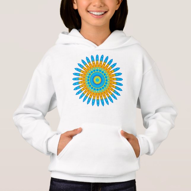 Geometric Blue Orange Mandala Design-68567 (Front)