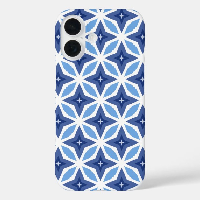 Geometric Blue Pattern Case-Mate iPhone Case (Back)