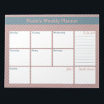 Geometric Blue & Pink Custom Weekly Planner Notepad<br><div class="desc">This stylish weekly planner has space for your daily notes, a to-do-list, a general notes section and a doodle corner. That said, the template is set up ready for you to customise any of the section headings to suit your needs (such as ie, goals, gratitude, appointments etc). If you wish,...</div>