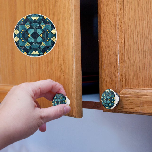Geometric Blues Ceramic Knob (Creator Uploaded)