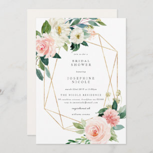 Geometric Blush Bridal Shower Invitation