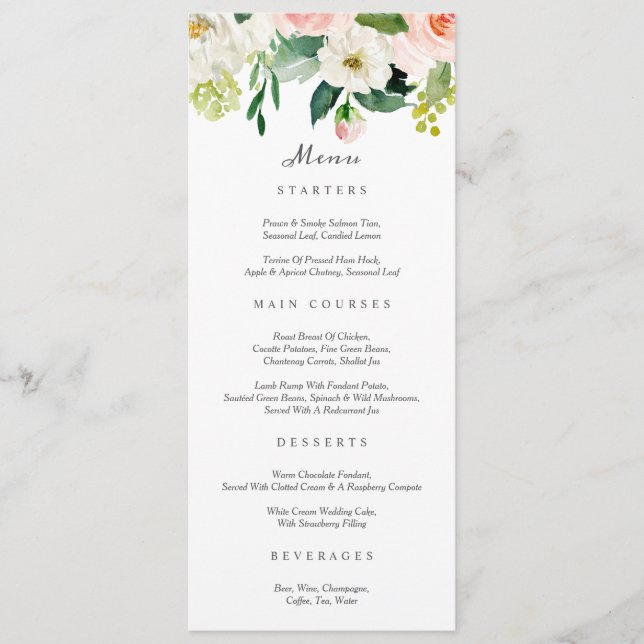 Geometric Blush Menu (Front)