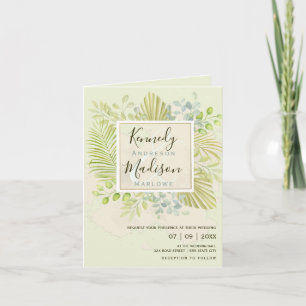 Geometric Boho Floral Palm Wedding Invite 