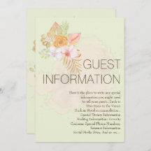 Geometric Boho Floral Special Wedding Information