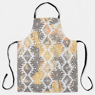 Geometric Boho Tribal: Distressed Pattern. Apron