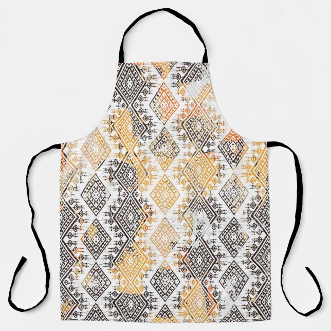 Geometric Boho Tribal: Distressed Pattern. Apron (Front)