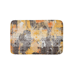 Geometric Boho Tribal Distressed Pattern Bath Mat