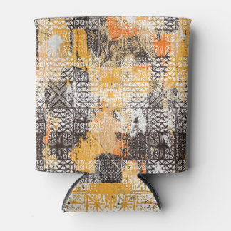 Geometric Boho Tribal Distressed Pattern Can Cooler