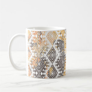 Geometric Boho Tribal: Distressed Pattern. Coffee Mug