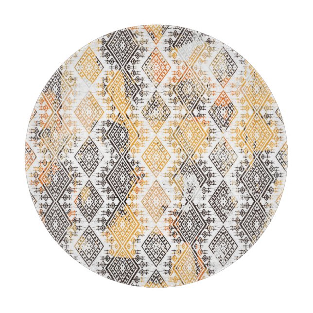 Geometric Boho Tribal: Distressed Pattern. Cutting Board (Front)