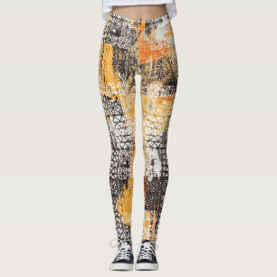 Geometric Boho Tribal Distressed Pattern Leggings