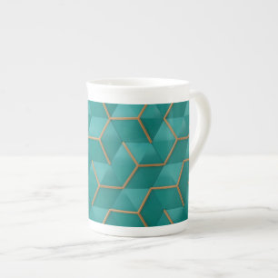 geometric bone china mug
