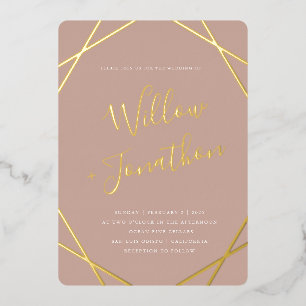 Geometric Border Foil Invitation