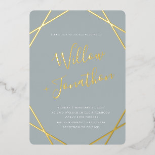 Geometric Border Foil Invitation