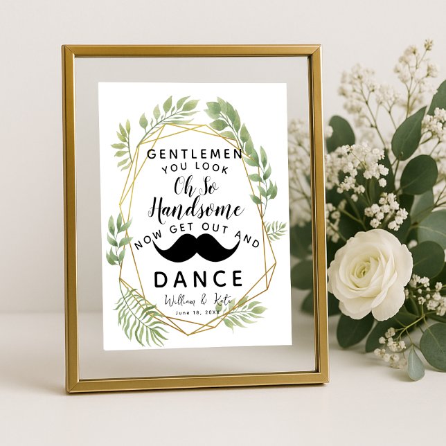 Geometric botanical Gentlemen Bathroom Wedding Poster (Creator Uploaded)
