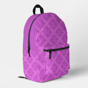 Geometric bright lilac art deco printed backpack