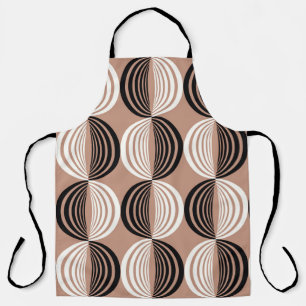 Geometric Brown Circles Seamless Design Apron