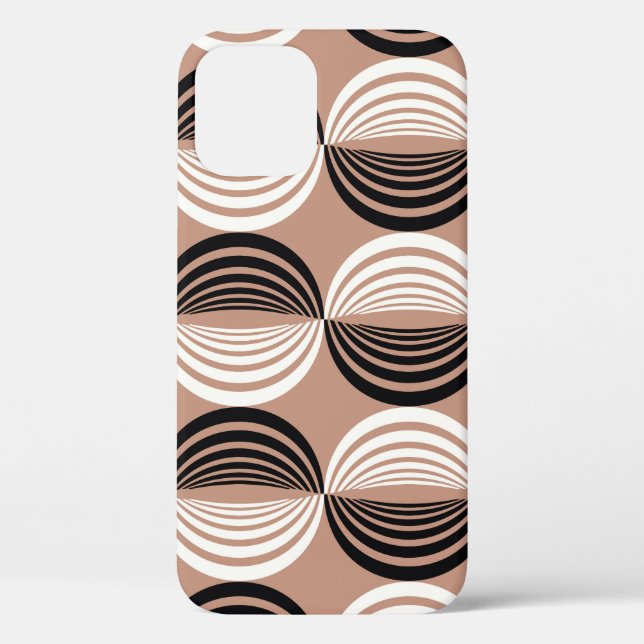 Geometric Brown Circles Seamless Design Case-Mate iPhone Case (Back)