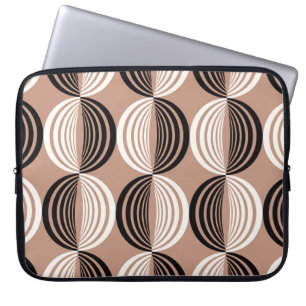 Geometric Brown Circles Seamless Design Laptop Sleeve