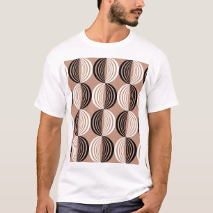 Geometric Brown Circles Seamless Design T-Shirt