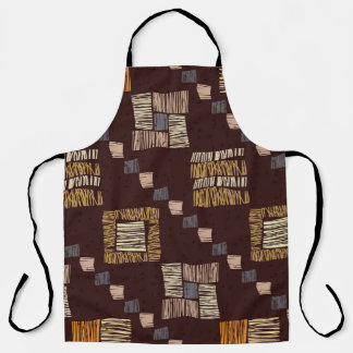 Geometric Brown Ethnic Tribal Background Apron