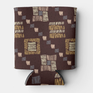 Geometric Brown Ethnic Tribal Background Can Cooler
