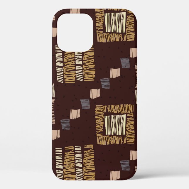 Geometric Brown Ethnic Tribal Background Case-Mate iPhone Case (Back)