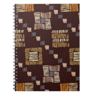 Geometric Brown Ethnic Tribal Background Notebook