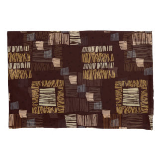 Geometric Brown Ethnic Tribal Background Pillowcase