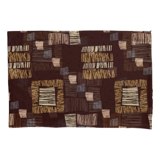 Geometric Brown Ethnic Tribal Background Pillowcase (Front)