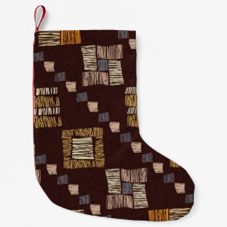 Geometric Brown Ethnic Tribal Background Small Christmas Stocking