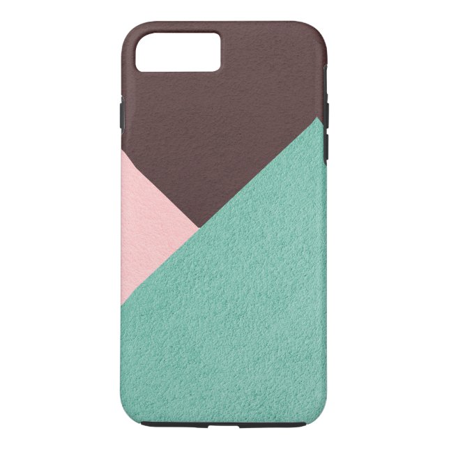 Geometric Brown Green & Pink Personalised Case-Mate iPhone Case (Back)