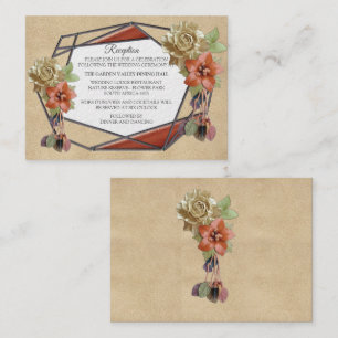 Geometric Brown Leather Art Enclosure Card