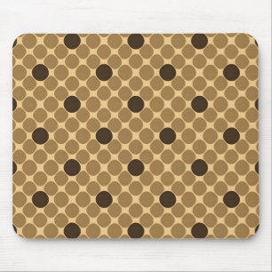 Geometric Brown Pattern with Circles Mouse Pad