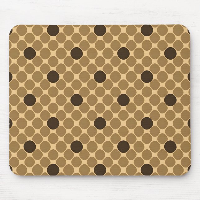 Geometric Brown Pattern with Circles Mouse Pad (Front)