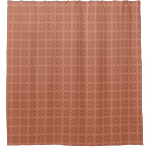 Geometric brown terracotta art deco shower curtain
