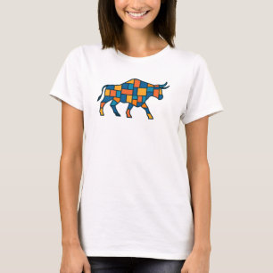 Geometric Bull Art – Bull City Mosaic Animal T-Shirt