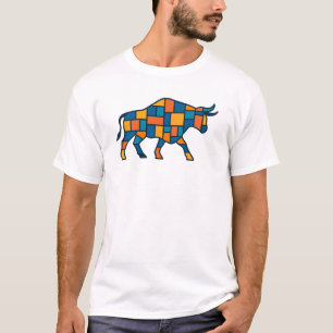 Geometric Bull Art – Bull City Mosaic Animal T-Shirt