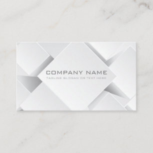 Geometric Business White and Pewter Blocks Business Card