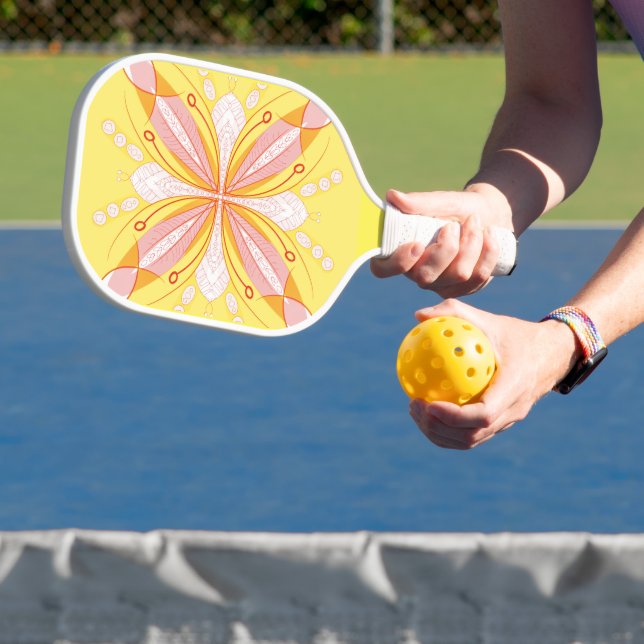 Geometric butterfly design pickleball paddle (Insitu)